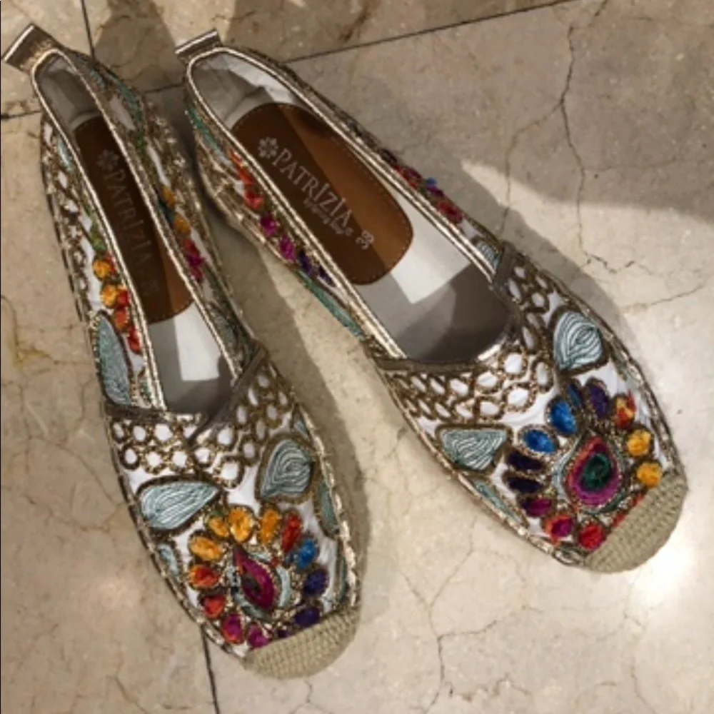 Patrizia By Spring Step Embroidered Espadrilles Size 38